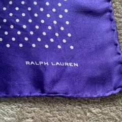 RALPH LAUREN 紫 ドット柄 シルクスカーフ