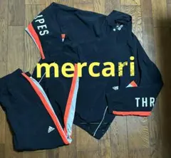 adidas☆アディダスTHREESTRIPES黒×オレンジLサイズ