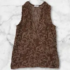 レプシィム LEPSIM 春夏 メッシュ レース ベスト ブラウン【Fサイズ】
