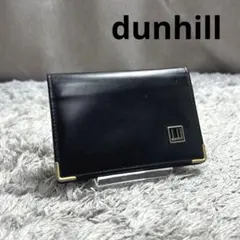 dunhill ダンヒル 名刺入れ カードケース レザー ブラック プレートロゴ