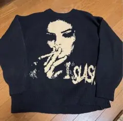 【新品】スモーキングラフィックニットセーター【ブラック】M