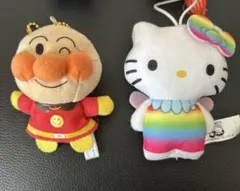 アンパンマン ハローキティ ぬいぐるみキーホルダーセット