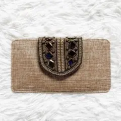 voguein パーティーバッグ クラッチバッグ ビジュー ゴールド ビーズ刺繍