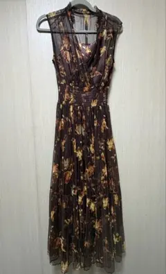 FRAY I.D シアーフラワープリーツワンピース