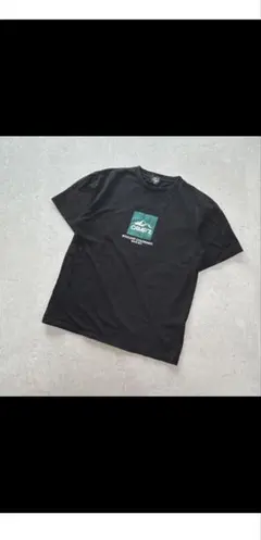 CAMP7〔L〕ロゴプリント 半袖Tシャツ クルーネック ブラック アウトドア