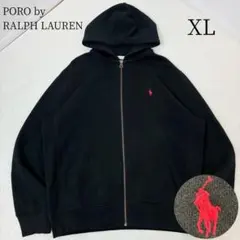 ✨希少サイズ✨　ポロバイラルフローレン　パーカー　ポニー刺繍　ブラック　XL