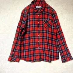 BACK NUMBER チェックシャツ L 赤 ネイビー コットン100％