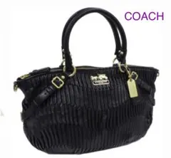 COACH マディソンギャザー　サッチェル　ブラック