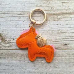 ⭐新品　乗馬 ロデオ　 オレンジ　ピンク　ポニー　チャーム　キーリング　ギフト