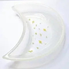 三日月型アクリル皿 金色の星模様