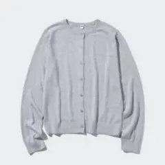 UNIQLO UVカットクルーネックカーディガン グレー L