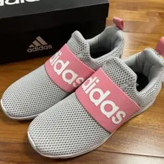 adidas メッシュスニーカー グレー/ピンク21.5cm