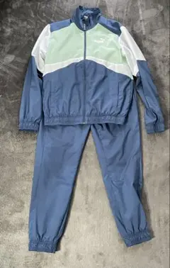 puma ナイロンジャケット　青　上下セット