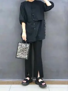ニコアンド 2WAYスクエアカラーブラウス