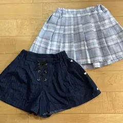しまむら　キッズ スカート キュロット 2点セットのサムネイル