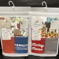 新品♡Disneybaby ミッキー&スヌーピー♡お食事エプロンセット