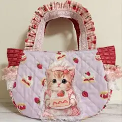 いちごショートケーキ猫ちゃん♡ルミちゃん♡トートバッグ ★コヤンイサムチョンのサムネイル