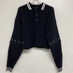 【状態良】GRANCY ジップレイヤード ワイドショート ポロシャツ　S