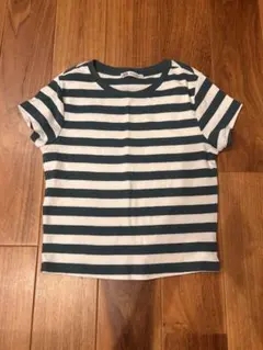 ZARA⭐︎ボーダーミニTシャツ⭐︎緑白MザラTシャツグリーンホワイトのサムネイル