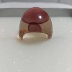 アクリルデザインリングピンクドーム型クリアリング古着