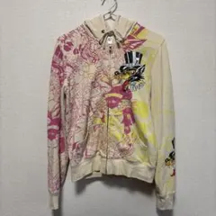 Ed Hardy パーカー フルジップ 総柄 スカル イーグル ピンク Y2Kのサムネイル