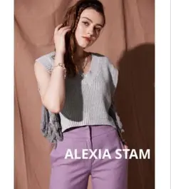 ALEXIA STAM フリンジ付きノースリーブニット グレー