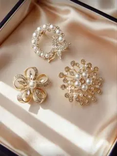 【新品】卒業式 入学式 パール ブローチ 3個セット ゴールド フォーマル