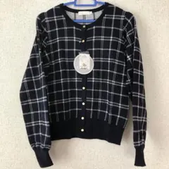 【新品】アースミュージック＆エコロジー カーディガン ネイビーチェック Sサイズ