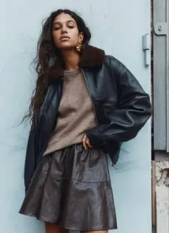 ⭐︎H&M⭐︎サーキュラーミニスカート/XXS/ブラウン