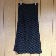 ロングスカート ブラック チェック M