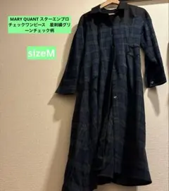 MARY QUANT チェック柄長袖ワンピース