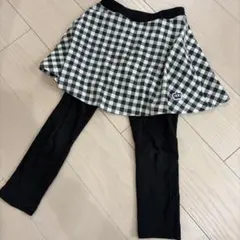 babydollスカッツチェック柄白黒　110サイズ