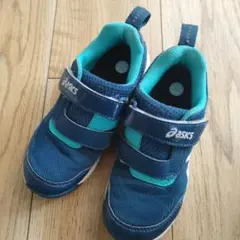 asics キッズスニーカー 18.5cm青/ターコイズ　トップスピード