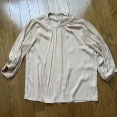 pink adobe ベージュ 七分袖ブラウス M
