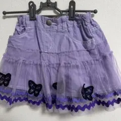 ANNA SUI mini 蝶々刺繍 チュールスカート パープル