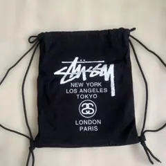 Stussy ブラック ドローストリングバッグ