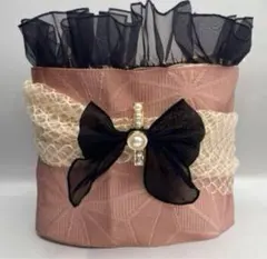 可愛い黒フリル帯揚げ/着物の帯上にフワフラレースで可愛さ倍増！