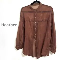 ​定価4,950円Heather バックスリットシアーシャツ ブラウン F