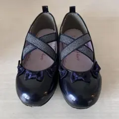 anyfam 黒いリボン付きフォーマルシューズ ネイビー 18.0cm