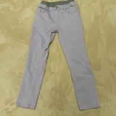 薄紫 コットン混合 長ズボン