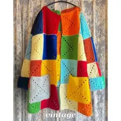 vintage パッチワークニットジャケット