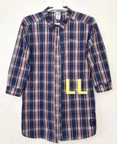kitson 長袖　チェック柄　青×赤×白　ロング丈　ワンピースのサムネイル