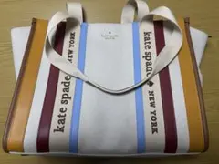 kate spade ストライプ トートバッグ