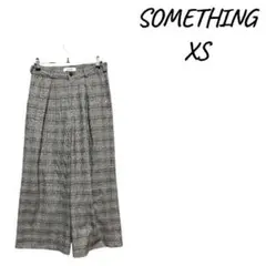SOMETHING チェック柄 ワイドパンツ XS