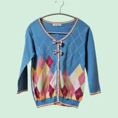 Lois CRAYON ■アーガイル柄 リボン7分袖 カーディガンのサムネイル