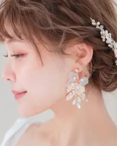ブライダルアクセサリー イヤリング 花デザイン