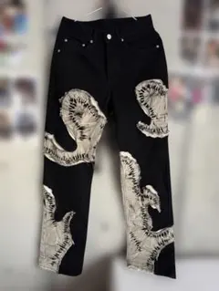 mnml skeleton motif black denim DAB着用 - メルカリ