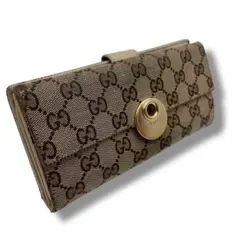 GUCCI 長財布 GGキャンバス ハート金具 - メルカリ