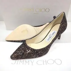 未使用品✨ジミーチュウ　ROMY60　ブロンズ　グリッター　箱、保存袋付き　36