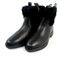 新品フィットフロップショートブーツ　レザーアンクルブーツ、ブラック22cm